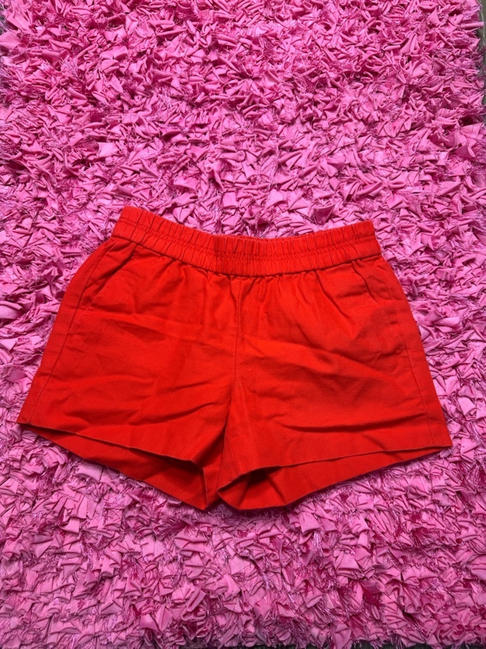 J. Crew Bright Red Elastic-Waist Athletic Shorts